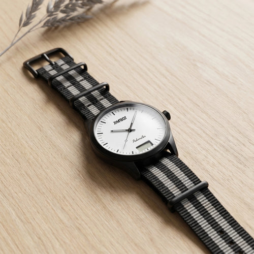 Timebot Matt Black Case Pedometer Watch - White