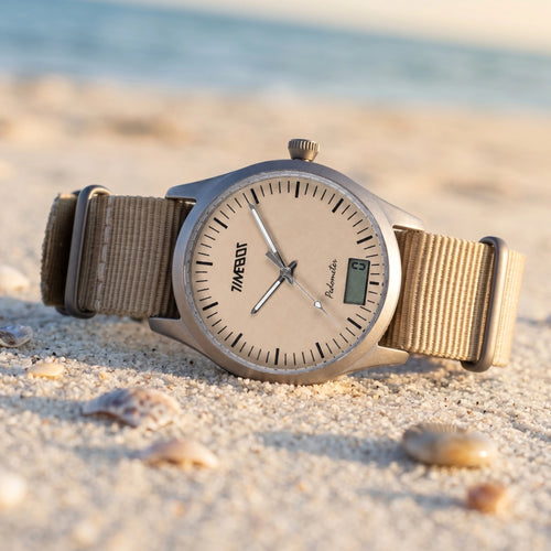 Timebot Matt Gun Case Pedometer Watch - Beige