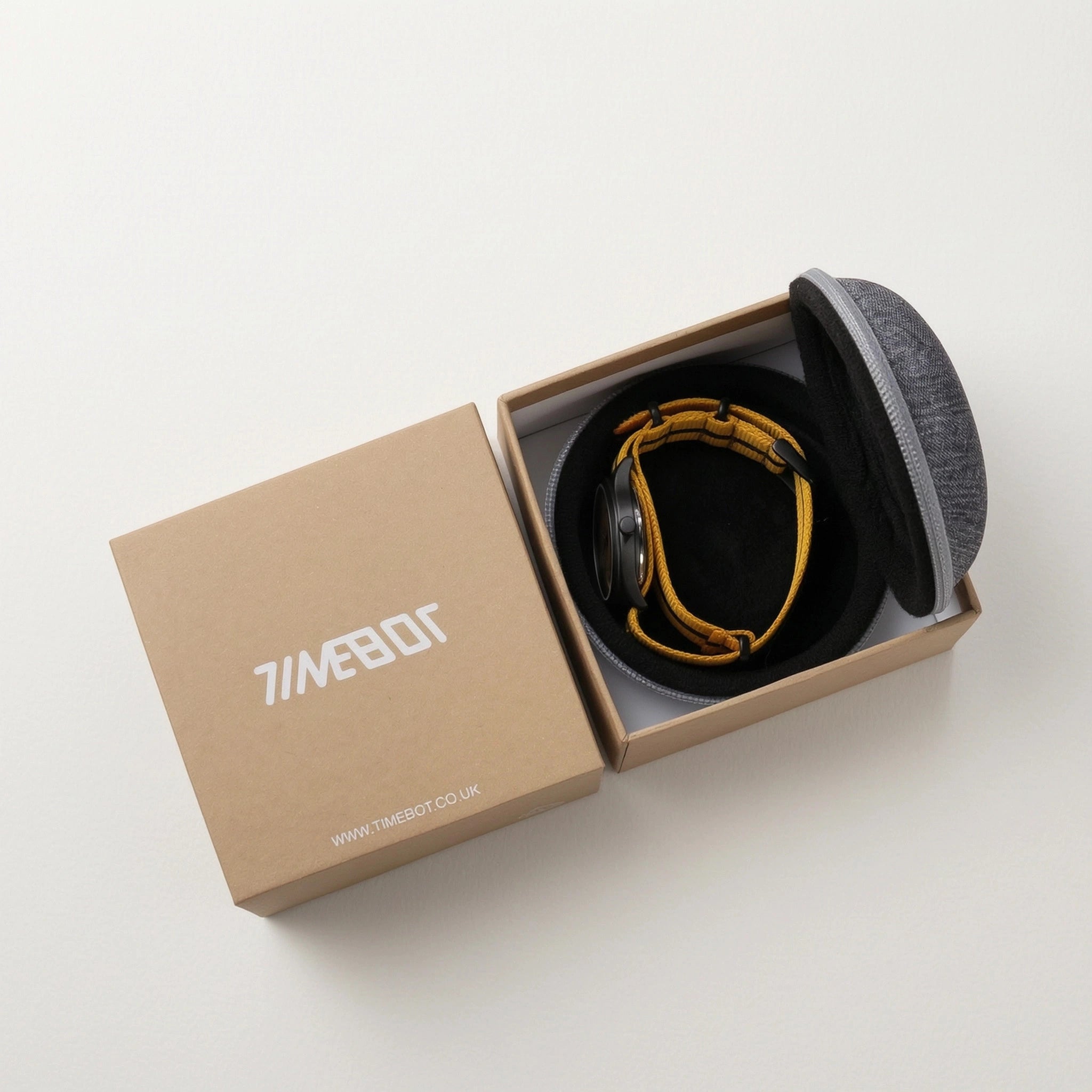 Timebot Matt Black Case Pedometer Watch - Yellow
