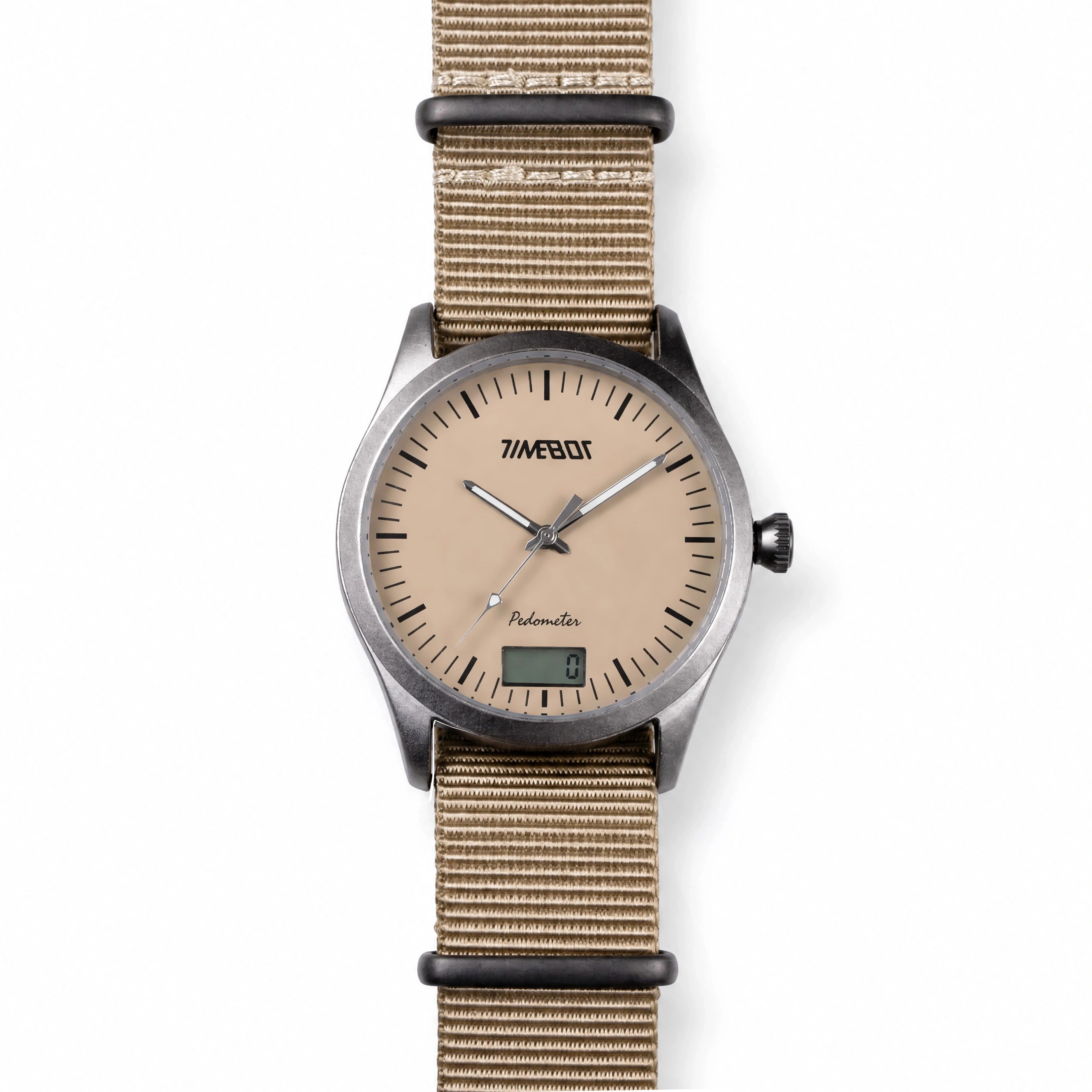 Timebot Matt Gun Case Pedometer Watch - Beige